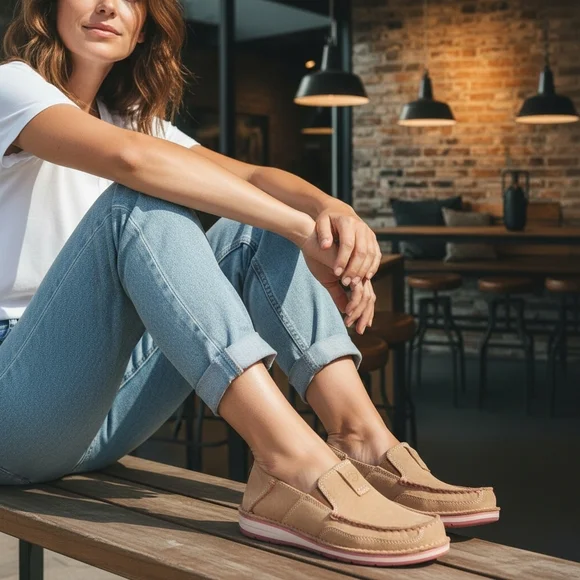 Ariat Cruiser Dirty Taupe Suede Leather Loafers Slip-On Shoes Women's 8 - Picture 8 of 13